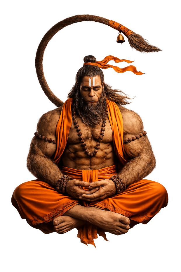 Hanuman seated in dhyana mudra